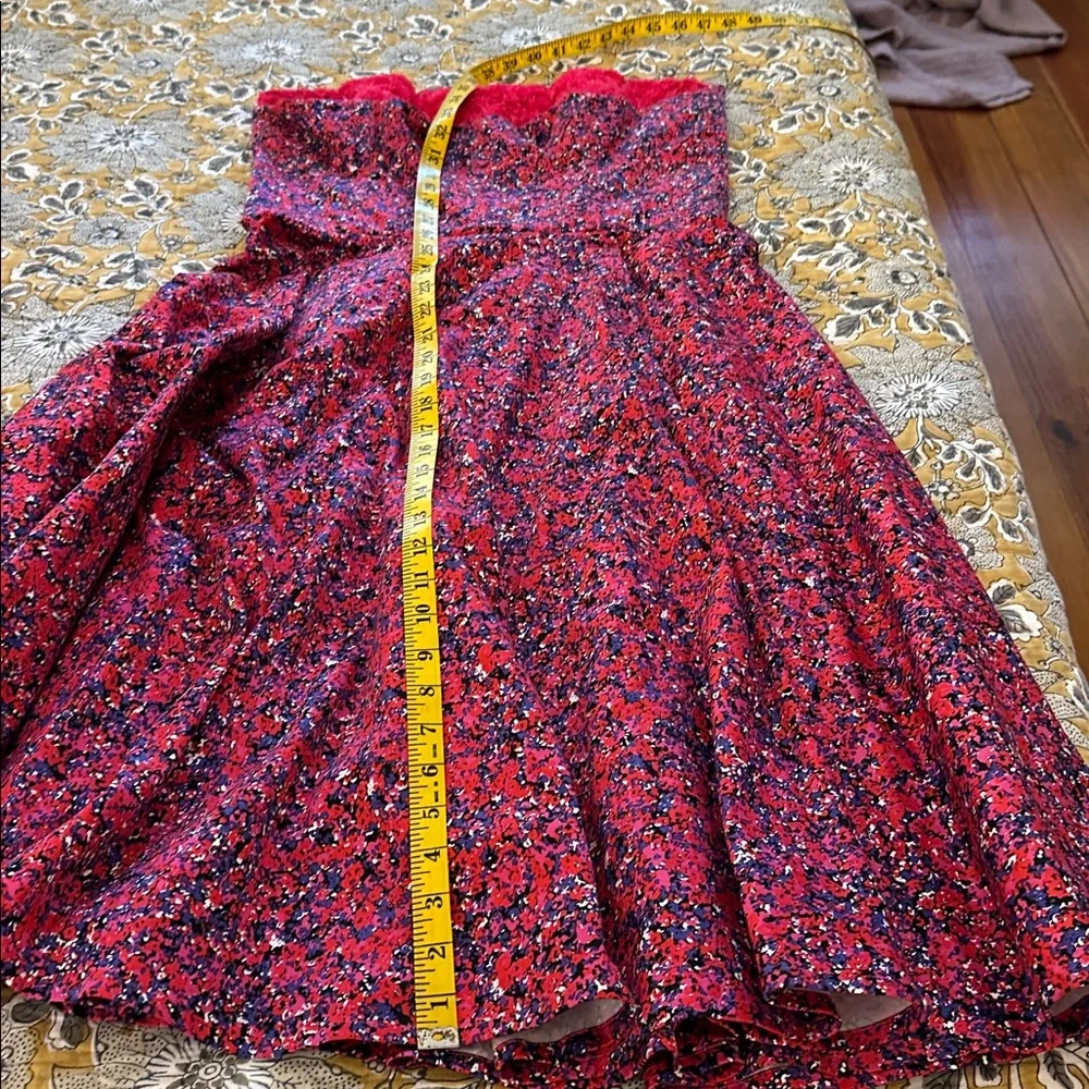 Strapless Retro Pink Floral Dress by Judy Masliyah 9-11-0009 - Picture 7 of 9